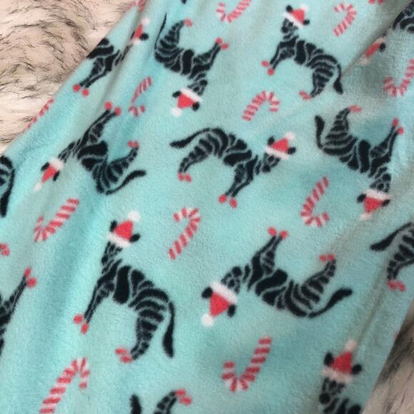 NWOT SO Blue Zebra Print Christmas Themed PJ Pants - Picture 13 of 13